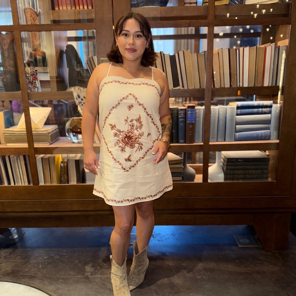 Embroidered Cream Dress